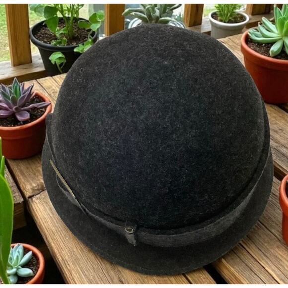 Scala Collection fedora 100% Wool Black Bucket Buckle One Size - Picture 2 of 4
